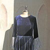 2022 Muslim New Gradient Color Velvet Lining European And American Dubai Elegant Spring Dress