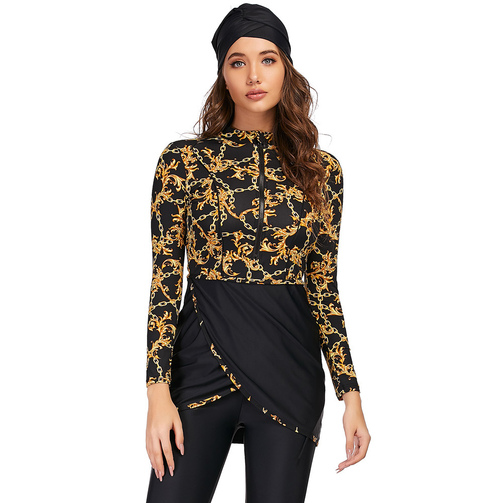 Women's Islamic Muslim Swimsuits Plus Size Modest Full Cover Wholesale Beach Swimwear Burkini