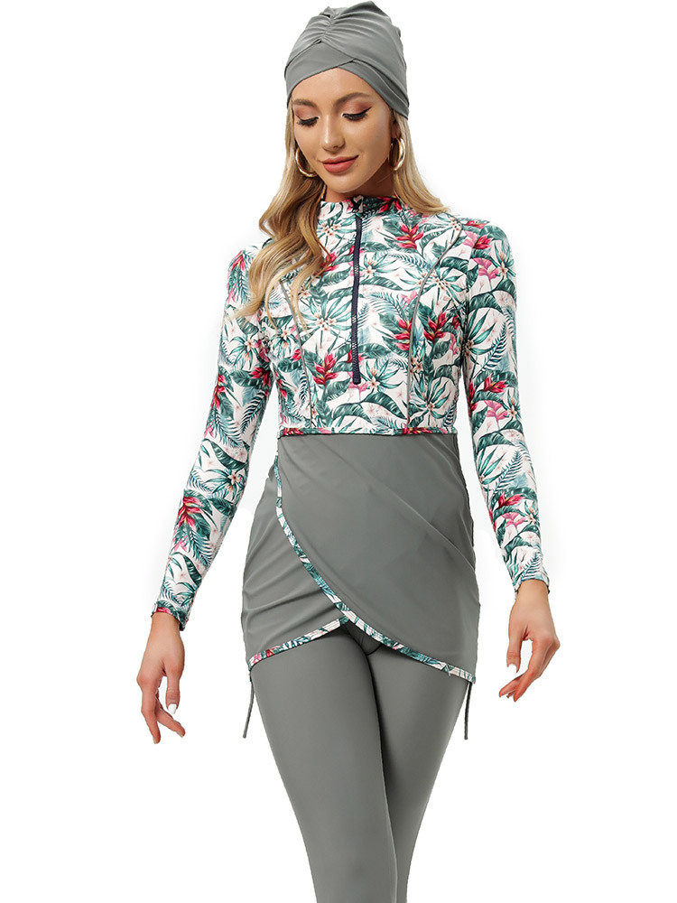 Plus Size Muslim Women's Swimsuits Beach Full Cover Islamic Modest Wholesale Swimwear Burkini