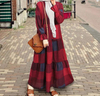 2022 Muslim Plus Size Women's Middle Eastern Muslim Robe Dress Female Retro Long-sleeved Large Floral Dress