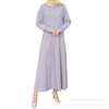 2022 Muslim Casual Abaya Plus Size Women's Round Neck Big Swing Robe Dress Muslim Long Skirt