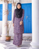 SIPO Eid New Design Malaysia Kurung Pahang Muslim Wanita Purple Floral Plus Size Dress Modern Baju Kurung