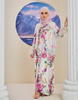 SIPO Eid Stylish Elegant Traditional Embroidered And Printed Floral Pattern Silk Muslim Wear Islamic Wear Kaftan