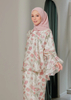 SIPO Eid Hot Selling Malaysia Baju Kurung Premium Mix Tencel Raglan Cutting with Ruffles Sleeves Muslimah Perempuan Dress Floral Print Modern Kurung