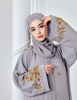 Abaya Wholesale 2024 Malaysia Style Muslim Women Long Seleeve Maxi Dress with Gold Embroidery And Handmade Beads