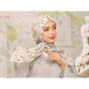 SIPO Wholesale Custom Hijab Cotton Voile Tudung Fashion Muslim Bawal Digital Printed Scarf Square Hijab 115Cm Voile Fabric Luxury-BLOOM SERIES