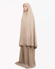 SIPO Oem Custom embroidery 2 piece Ramadan Malaysia Singapore Prayer set Muslim Clothing Silk Satin Telekung
