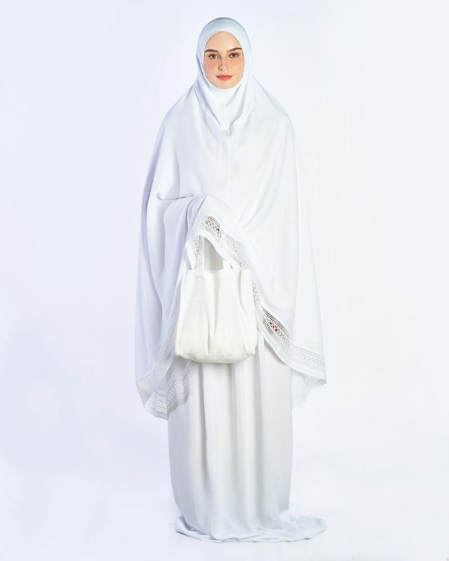 SIPO Hari Solat Ramadan Muslim Prayer Borong Travel Telekung Silk Malaysia Women Singapore Lace Embroidery Traditional