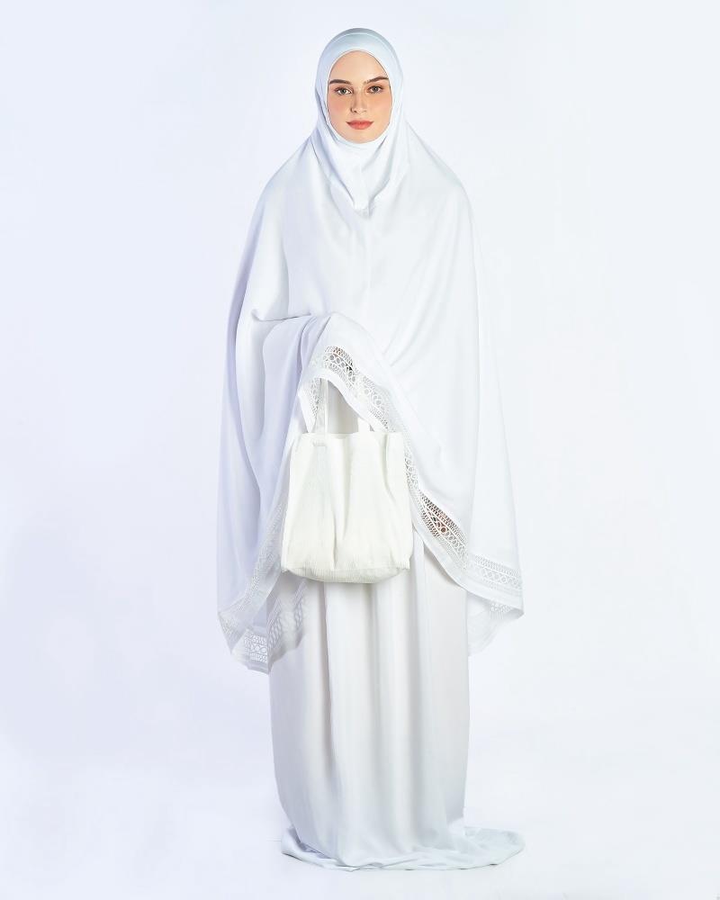 SIPO Hari Solat Ramadan Muslim Prayer Borong Travel Telekung Silk Malaysia Women Singapore Lace Embroidery Traditional