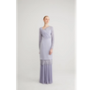 SIPO New Design Wholesale Malaysia Baju Kurung Matte Satin Muslim Women Dresses Fashion Lace Assymmetric Neckline Modern Baju Kurung