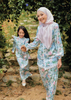 SIPO Eid New Design Malaysia Baju Kurung Musulman Woman Elegant Satin Scallop Puff Sleeve Dress with Border Lace Detailing