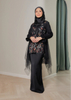 SIPO Newest Design Hot Sale Malaysia Baju Kurung Style Women Dress Netting Sequin Lace with Full Lining Baju Kurung A-Line Cutting Modern Baju Kurung