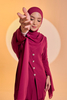 SIPO New Fashion Modern Baju Kurung 2024 with 3D Border Lace Muslim Dress Malaysia Baju Kurung Islamic Dress for Women