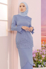 SIPO Hot Selling Fesyen Baju Kurung Twill Crepe & Heavy Chiffon with Embroidery Muslim Dress Stretchable And Cooling Material for Women
