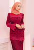SIPO New Arrival Lace Mini Malaysia Baju Kurung with Pleated Collar And Pleated Dress for Women 