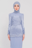 SIPO 2024 Fashion Baju Kurung Elegant Lace Long Sleeves Design Baju Kurung Set with Embroidery
