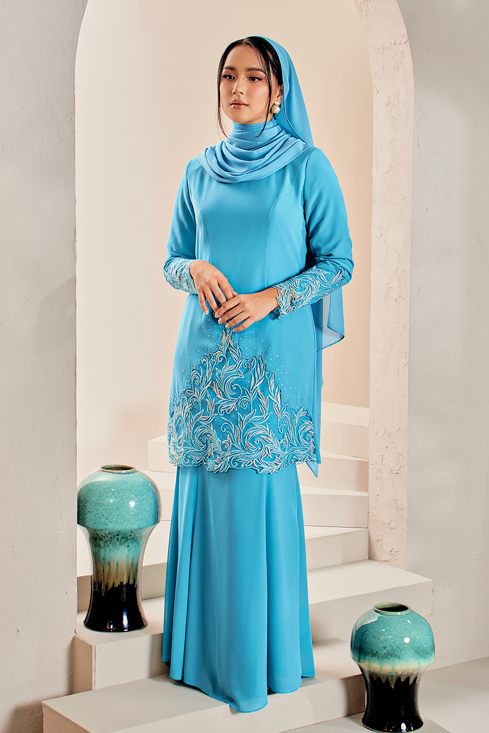 SIPO Custom Design Baju Kurung Modern 2024 Muslim Dress Malaysia Musulmane Women Dresses