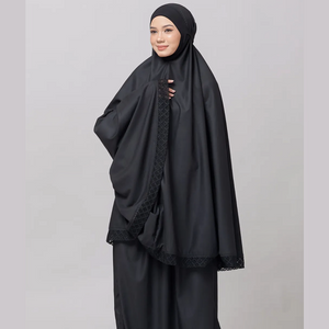 SIPO 2024 New Design Malaysia Prayer Dress Premium Japaneese Cotton Telekung Prayer Dress with Lace