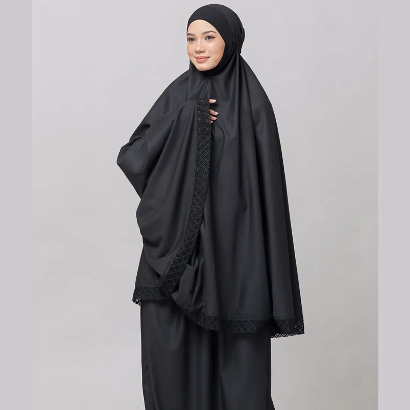 SIPO 2024 New Design Malaysia Prayer Dress Premium Japaneese Cotton Telekung Prayer Dress with Lace