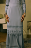SIPO Popular Round Neckline Lace Sleeves Puff Shouldered Long Malaysia Baju Kurung with Pleated Skirt for Muslim Women