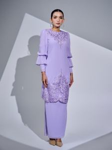 SIPO Wholesale Luxury 2024 Latest Elegant Embroidery Lace Muslim Dress Malaysia Baju Kurung Modern