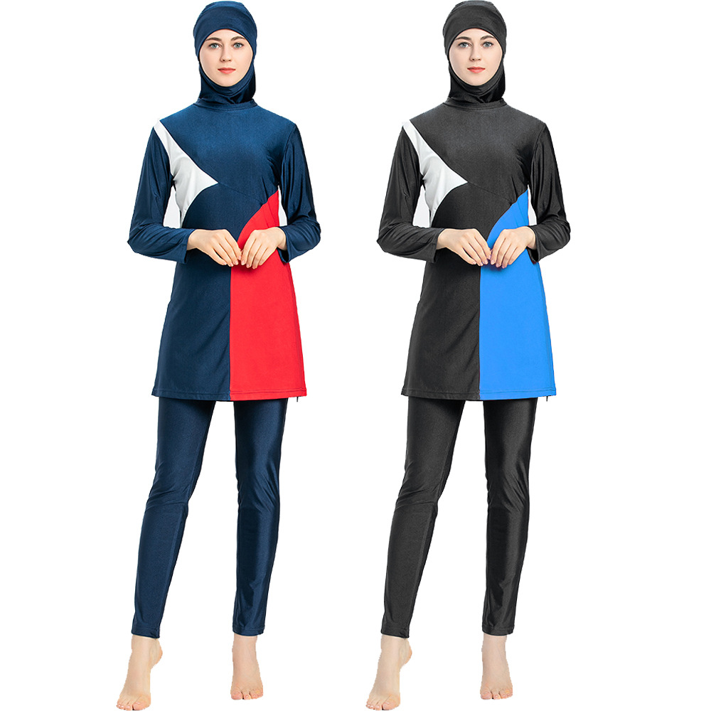 SIPO FREE SHIPPING Modest Conservative High Elasticity Women Sunscreen Swimsuit Burkini Islamic Muslim Swimwear With Chest Pad