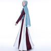 Ramadan Contrast Color Muslim Islamic Abaya Maxi Dress Modest Dress