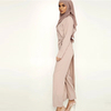 Solid Color V-Neck Stitching One-Piece Wide-Leg Pants Muslim Islamic Suit Jumpsuit
