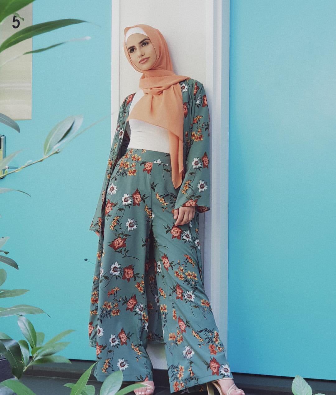 Arabic Muslim Print Abaya Kimono Floral Hijab Dresses African Women Pakistan Casual Set