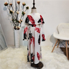 Ruffle Floral Digital Printing Kid Child Modest Abaya Muslim Islamic Maxi Dress