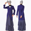 Cotton Long Sleeve Maxi Muslim Clothing Dress Abaya with Pearl Chiffon Fabric