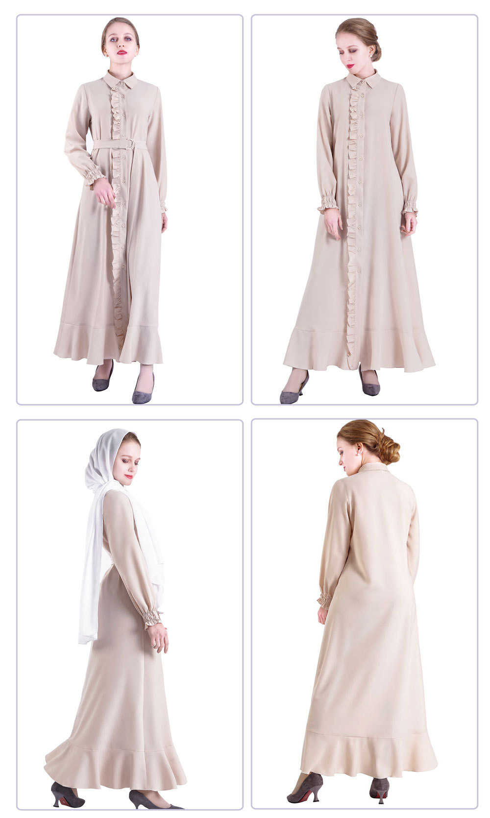 Muslim Abaya Hotsale Casual Islamic Clothing Moroccan Turkey Dresses For Ladies (1)