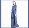 Adult Arab Abaya Moroccan Ladies Islamic Clothing layered Dress With Belt