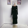 Popular New Design Islamic Clothing Ethnic Wear Long Sleeves Simple Muslim Dresses Set