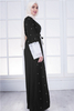Middle East Lace Match Color Modest Open Abaya Kimono