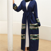 New Muslim Abaya Fashion Sequin Stitching Dubai Turkish Modest Cardigan Open Abaya
