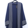 Maxi Dress Long Sleeve Embroidery Lace Islamic Muslim Kimono Dress Open Abaya