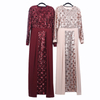 Abaya Opening Maxi Dress Front Opened Style Long Sleeve Islamic Muslim Kimono