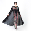 Embroidery Sequin Black Long Sleeve Dubai Malaysia Islamic Muslim Evening Dress
