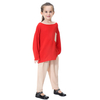 Long Sleeve Pure Color Islamic Clothing 2 Pieces Set Muslims Kids Harlan Pants Shirt