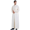 Middle East Pure Color Modest Full Length Stand Collar Man Thobe