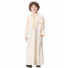 Arab Wholesale Crew Neck Embroidered Breathable Long Sleeve Muslim Islamic Kids Clothing Boys Thobe
