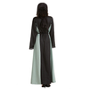 Burkha Dubai Round Neck High Elastic Applique Long Sleeves Muslim Islamic Women Abaya Dress Clothing