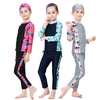 Girls Kids Swimwear Three-Piece Color Stitching Design Muslim Islamic Swimsuit Swimwear
