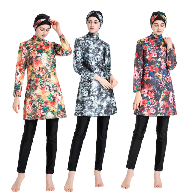 SIPO Dubai Popular Arabic FREE SHIPPING Swimwear Full Covered Swimsuit For Muslim Suit Set Islamic Clothing