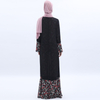 Floral Flared Sleeve Chiffon Print Both Sides Wear Fishtail Muslim Maxi Dress