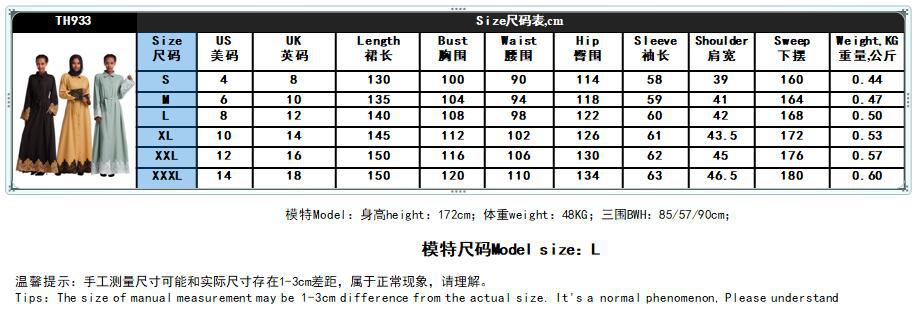 Turkish High Neck Breathable Lace Long Sleeve Muslim Islamic Women Abaya Dress Clothing (3)