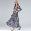 Modest Plus Size Retro Printed Dress Bohemian Muslim Islamic Abaya Maxi Dress