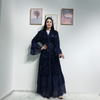 Middle East Sequin Flare Sleeve Modest Open Abaya Kimono