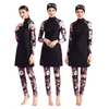 Hot Sale Printed Sportswear Three-piece Hooded Swimsuit Conservative Swimwear